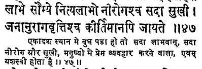 Effect of Budh (Mercury) in the various houses as per Lagna Chandrika