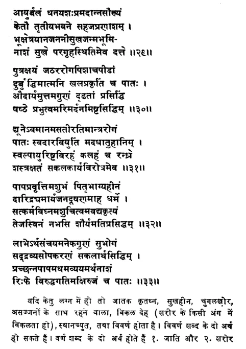 Effect of Ketu in various houses of Janam Kundli (Natal chart) as per Phaldeepika