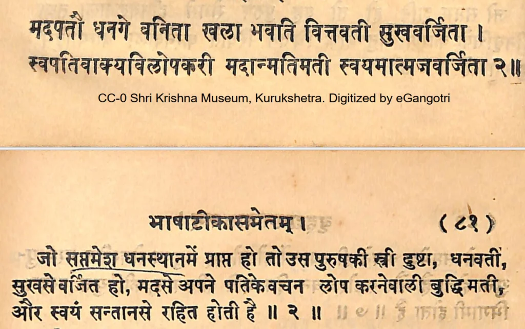 Seventh house lord in the second house of Kundali, as per Yavana Jataka
